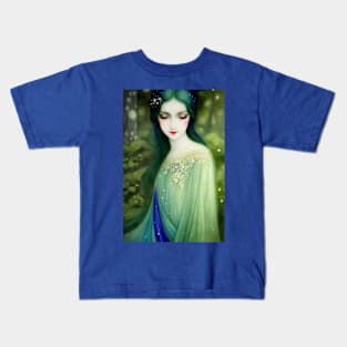 Illustration of Beautiful Lady Nature Spirt in Forest Kids T-Shirt